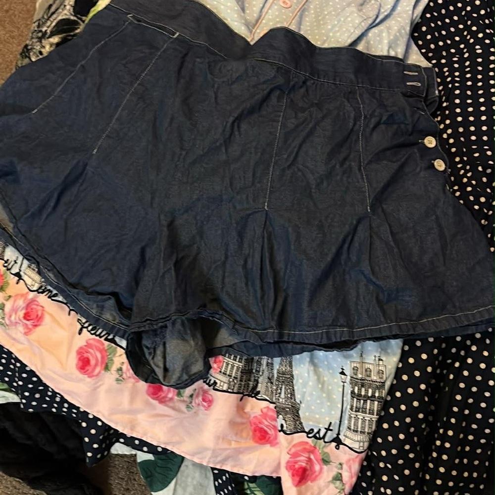 Unique Vintage Blue High Waist Shorts